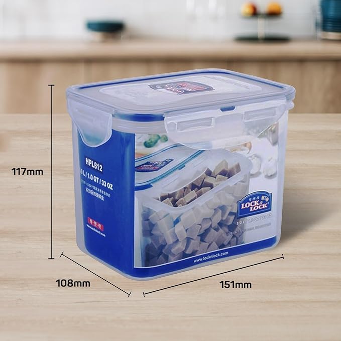 LOCK&LOCK Rectangular Food Container 1 Liter - Image 2