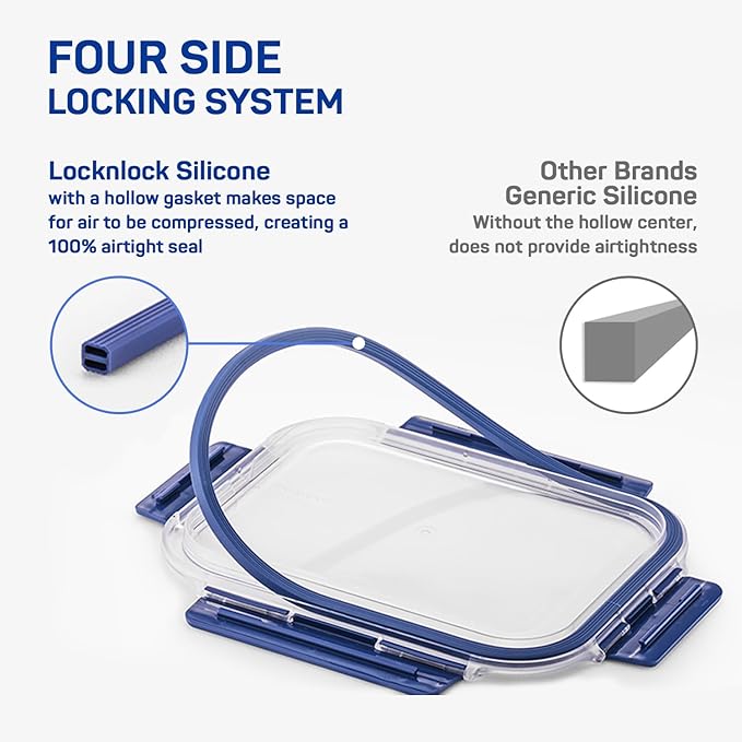 LOCK&LOCK Rectangular Food Container 1 Liter - Image 3