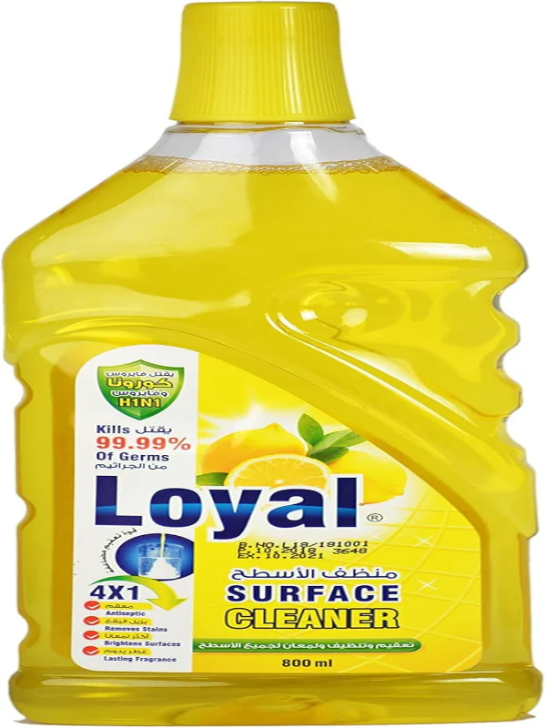 Loyal Surface Cleaner 800ml- Lemon & Lime, Disinfectant, Removes Stain, Brightens Surfaces, Lasting Fragrance
