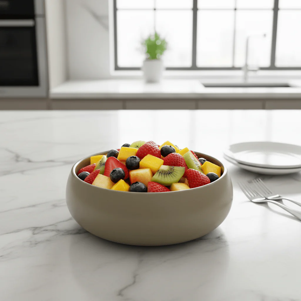 Luhpar Round Ceramic Serving Bowl — 1000ml | Taupe, Off White, Brown | - Image 2