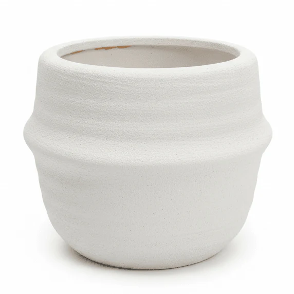 Luhpar Artistic Ceramic Decorative Flower Vase – Elegant White Sculptural Design for Modern Homes, 12 × 13 cm