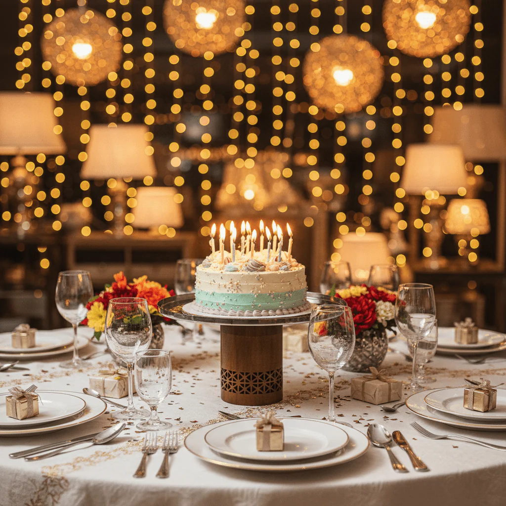 Luhpar Brown Wooden Footed Silver Stainless Steel Cake Stand - 30×17cm - Image 3