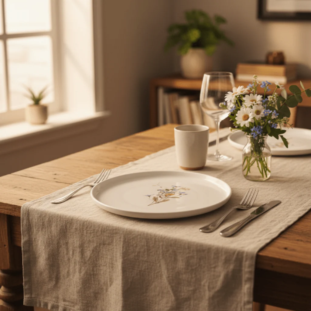 Luhpar Floral Ceramic Side Plate – 8 Inch, White Elegant Snack Plate - Image 2
