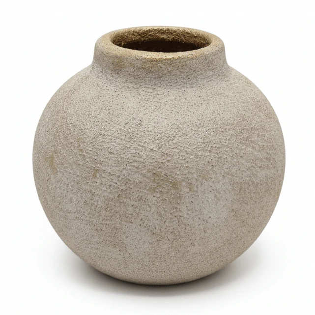 Luhpar Luxury Ceramic Flower Vase – Elegant Beige with Gold Glitter Accent Decorative Piece, 10 cm