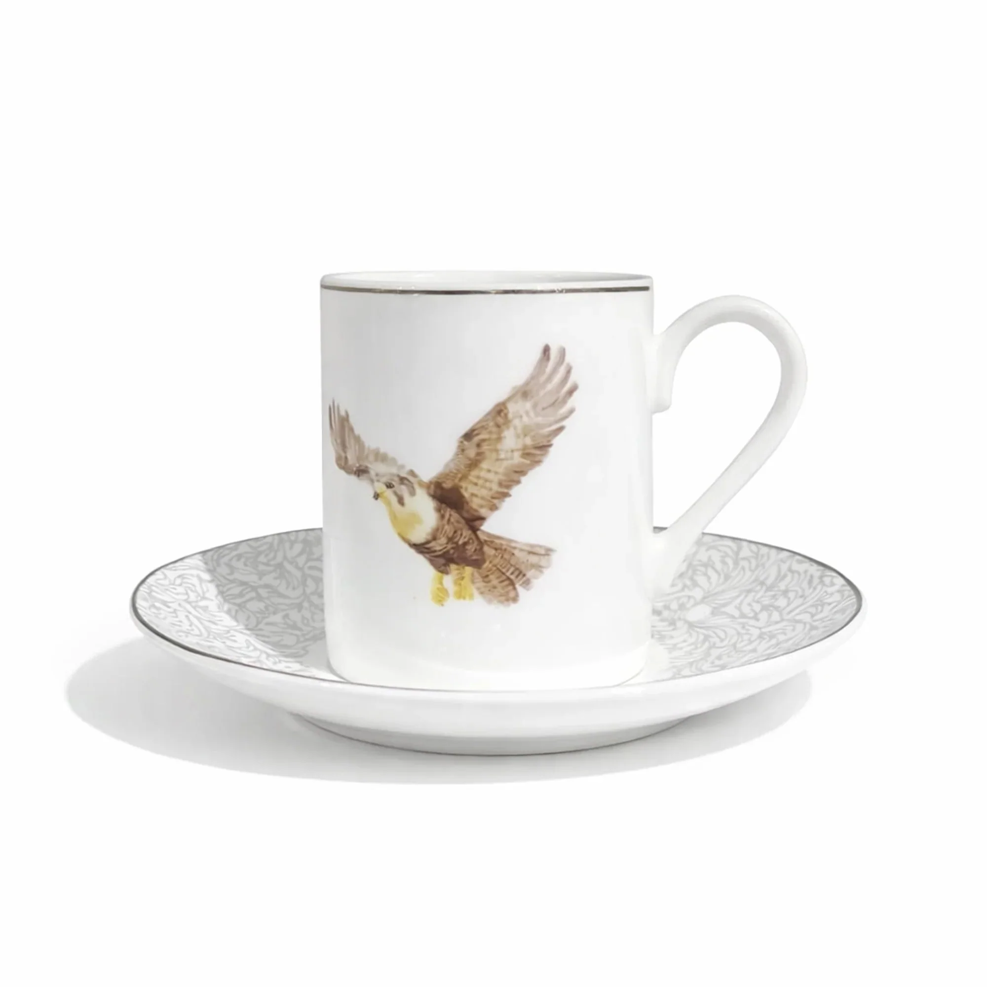 Luhpar M24074 / ZBA6 / D25059 Ceramic Coffee Cup & Saucer Set – 12-Piece – 100 ml – Bird Design - Image 2