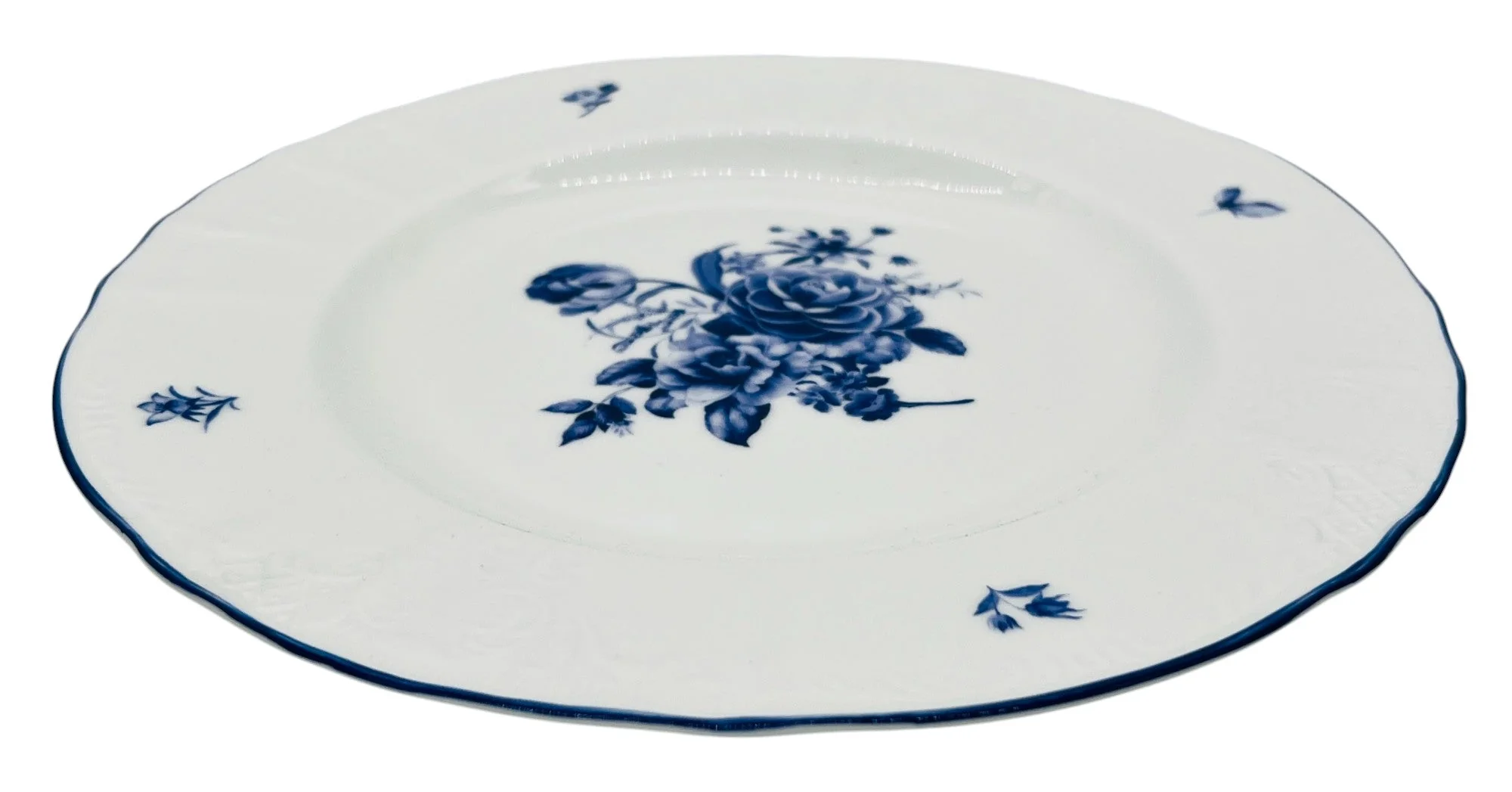 Luhpar Porcelain Plate 8.5", Blue Floral Design with Blue Rim - Image 2