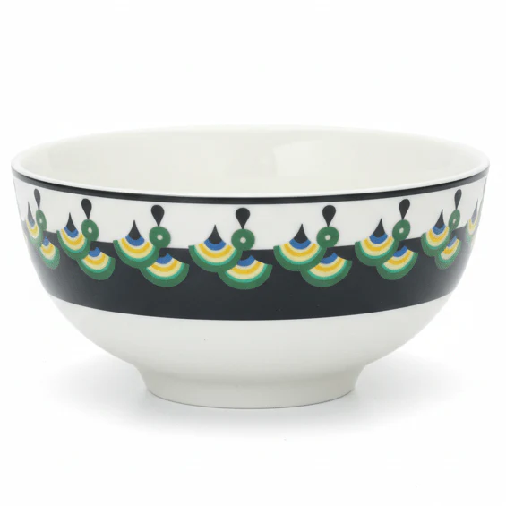 Luhpar White Ceramic Bowl 4.5 Inch with Peacock Pattern
