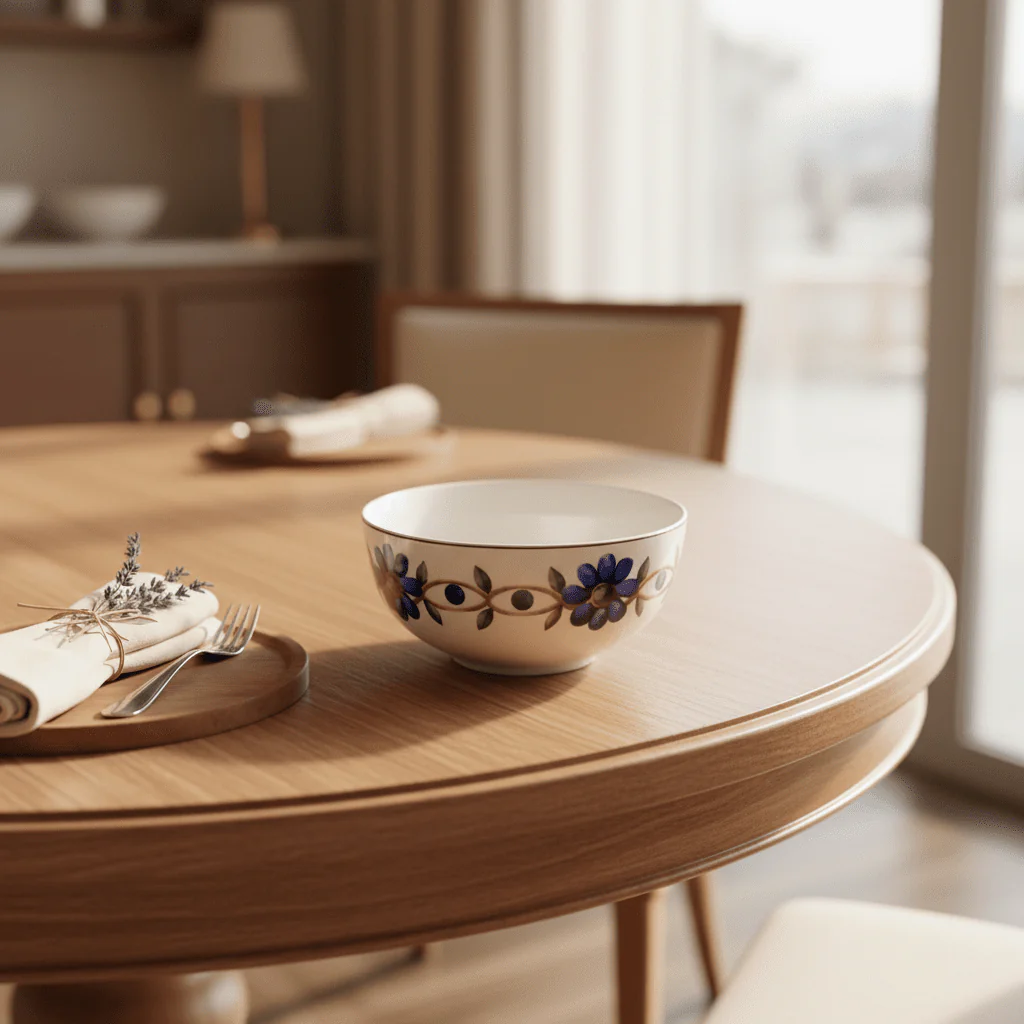 Luhpar White Ceramic Bowl with Delicate Blue Floral Design – 5.5 Inch Soup & Cereal Bowl - Image 2