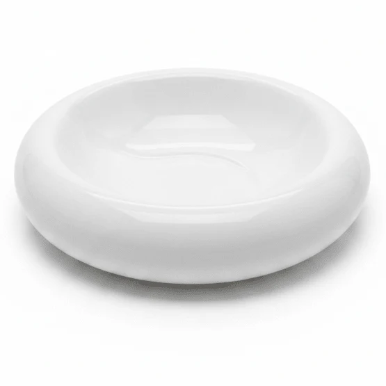 Luhpar White Round Ceramic Nesting Bowl for Kitchen Prep and Serving 6.25 inch