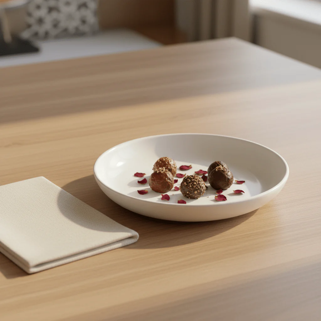 Luhpar White Round Ceramic Plate – 6.25 Inch Compact Side Plate for Snacks, Desserts & Light Meals - Image 2