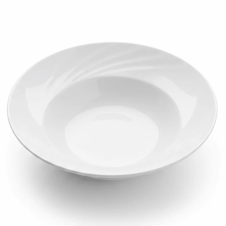 Luhpar White Round Ceramic Serving Bowl for Family Meals 9.5 inch