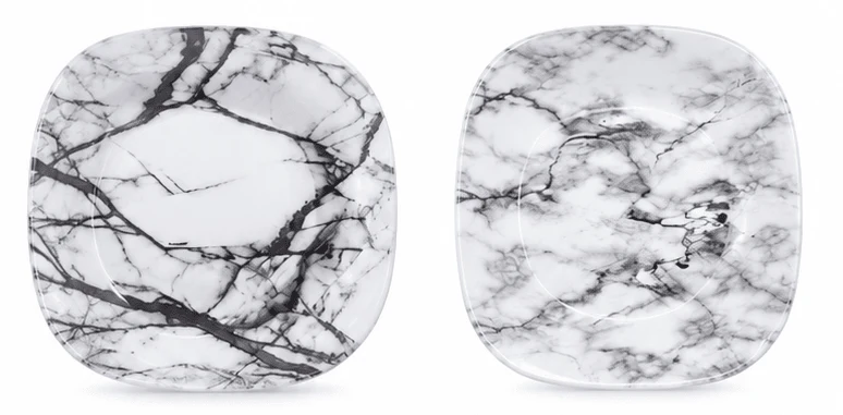 Luminarc Marble White 46-Piece Dinner Set - Tempered Glass Dinnerware Collection - Image 3