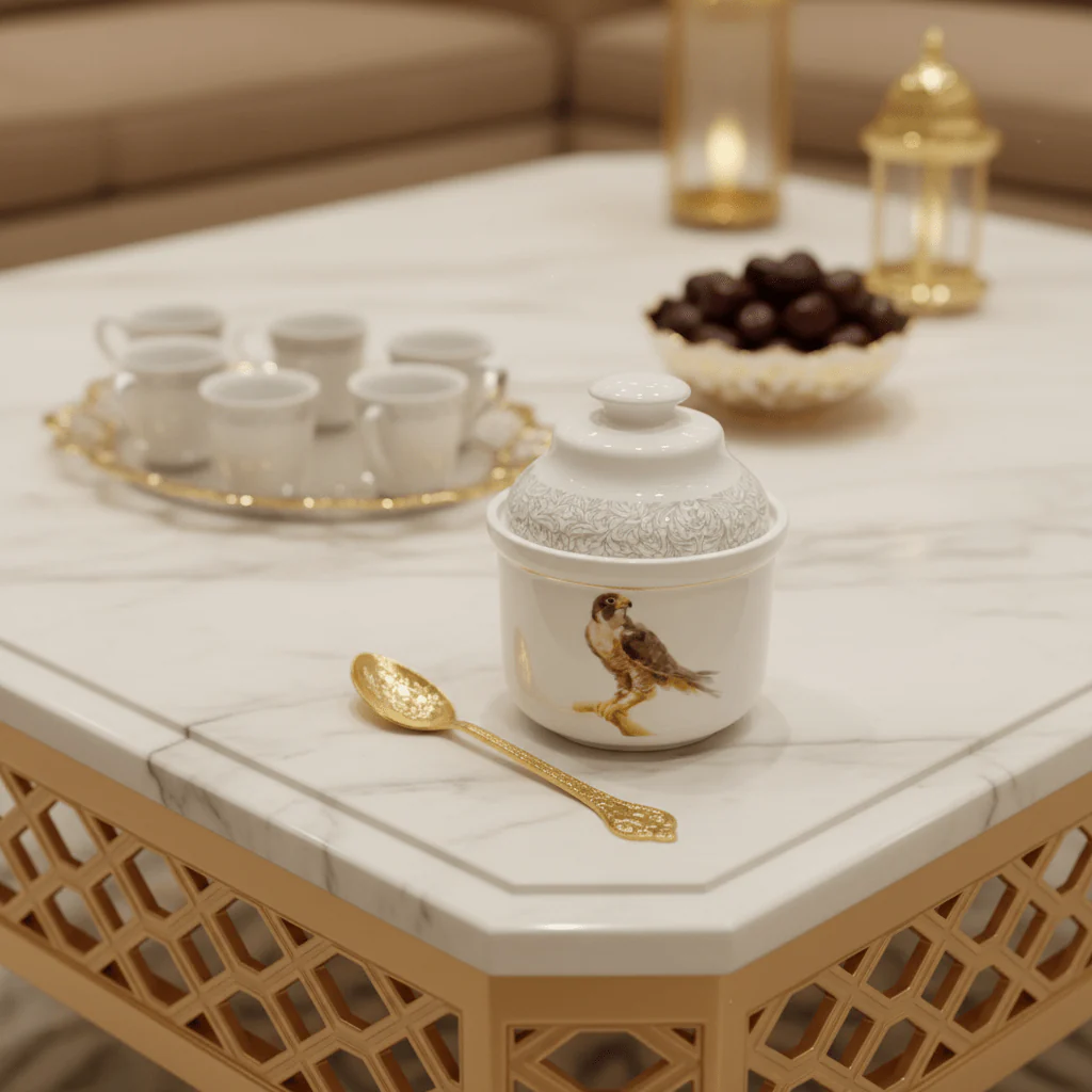 Luhpar Bird-Themed White Ceramic Sugar Container with Lid for Elegant Tabletop Display – 10 cm - Image 3
