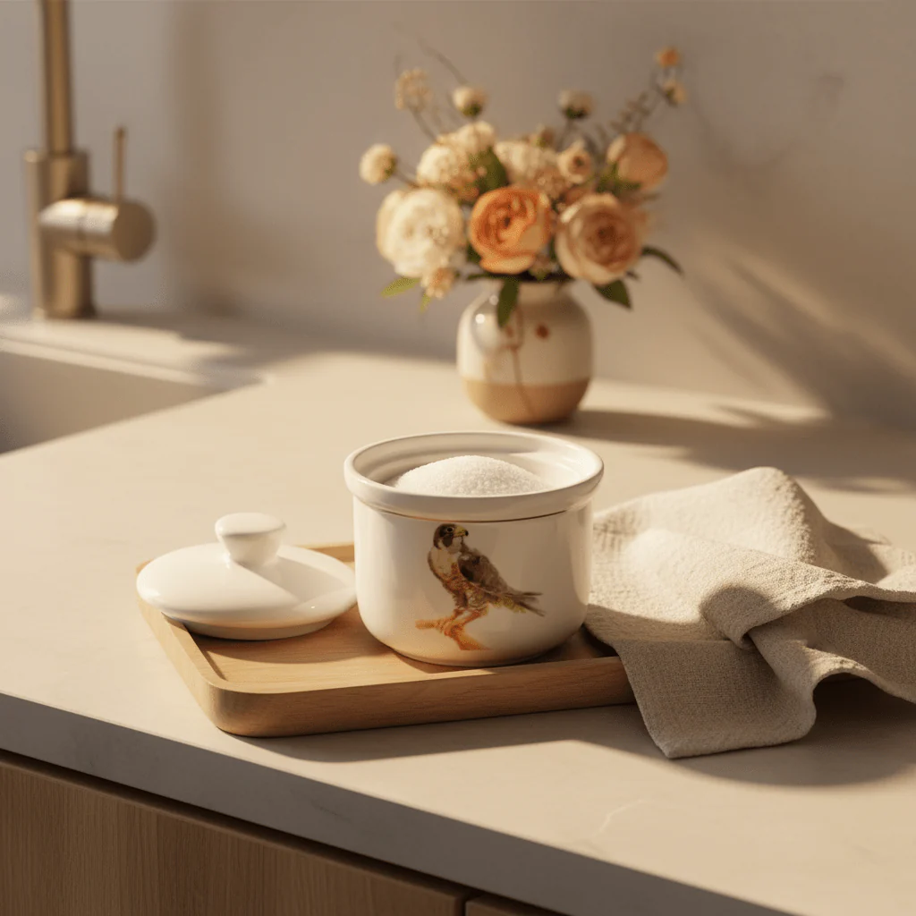 Luhpar Bird-Themed White Ceramic Sugar Container with Lid for Elegant Tabletop Display – 10 cm - Image 4