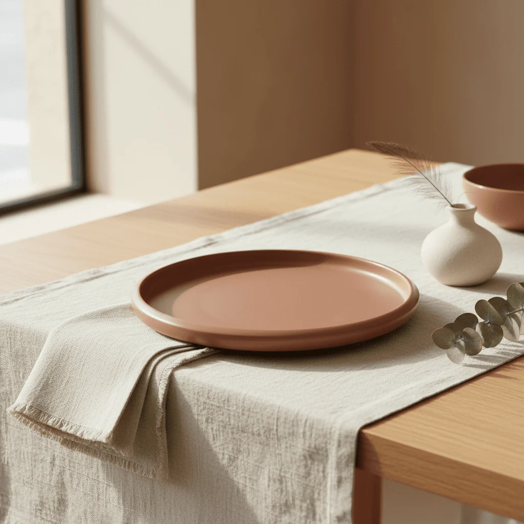 Luhpar Brown Solid Matt Ceramic Dinner Plate – 26.3 cm - Image 2