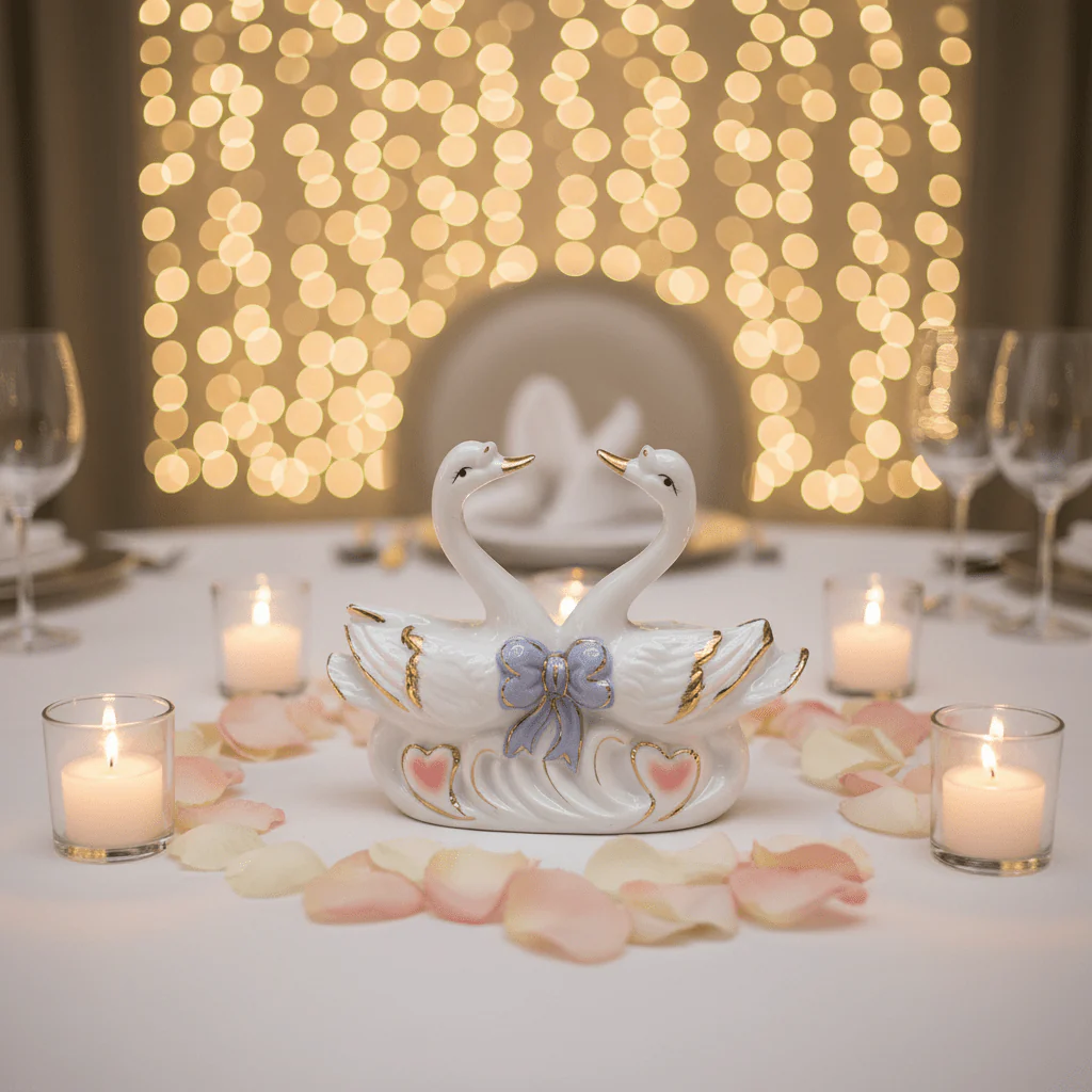 Luxury White Ceramic Swan Table Décor with Elegant Artistic Finish for Home Decoration – 12×10cm - Image 3
