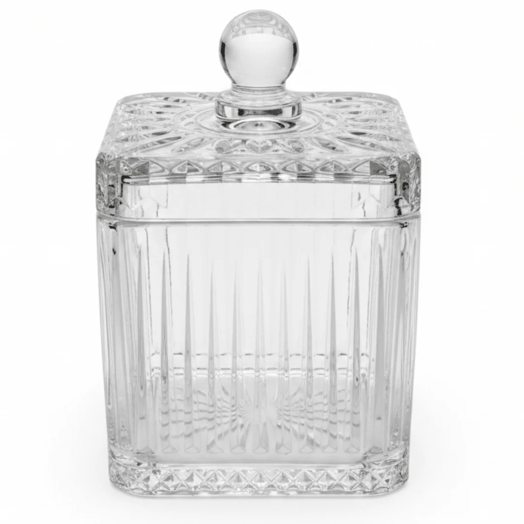M.E.W Crystal Glass Candy Pot with Lid – 12×16.3cm