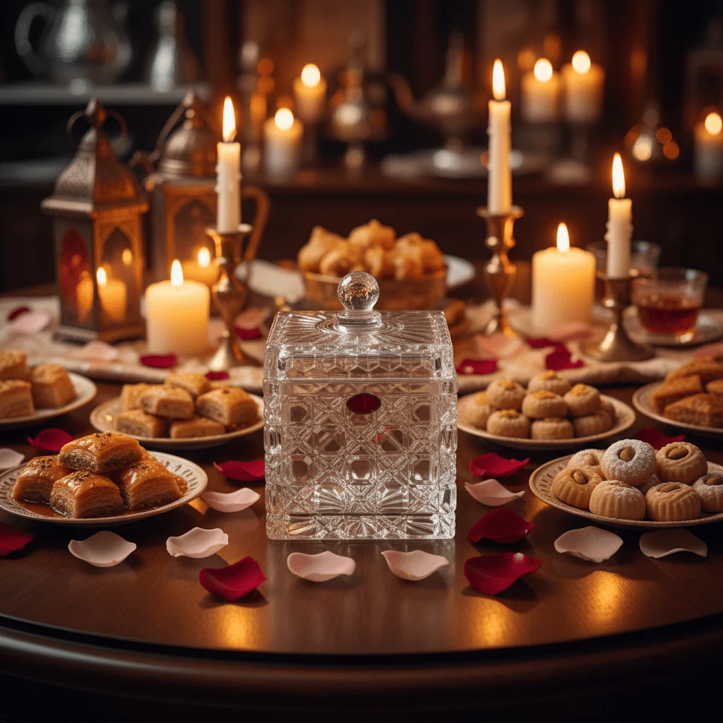 M.E.W Crystal Glass Candy Pot with Lid - 14×18.8cm - Image 3