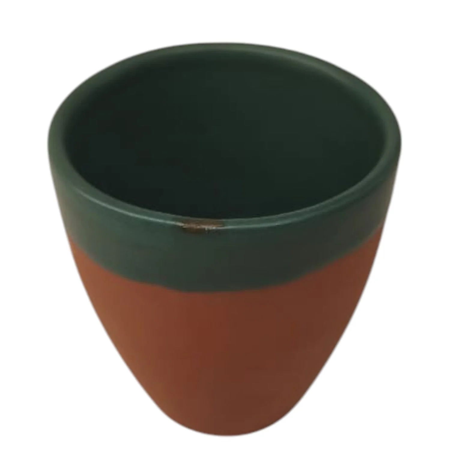 Maria Terracotta Clay Cawa Cup -6cmX7cm-Green&Clay - Image 2
