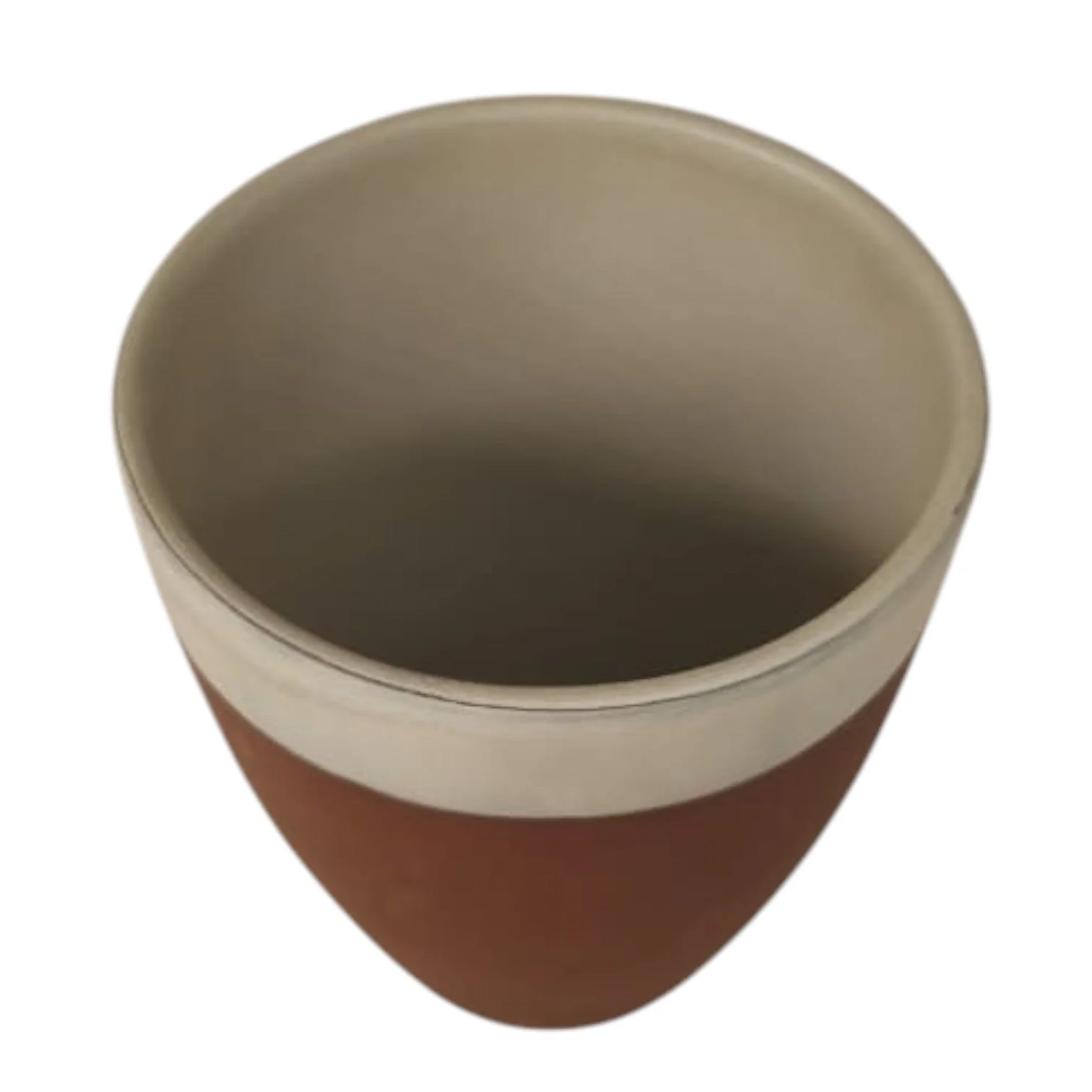 Maria Terracotta Clay Tea Coffee Cup-8cmX9cm-FloralWhite&Clay - Image 2