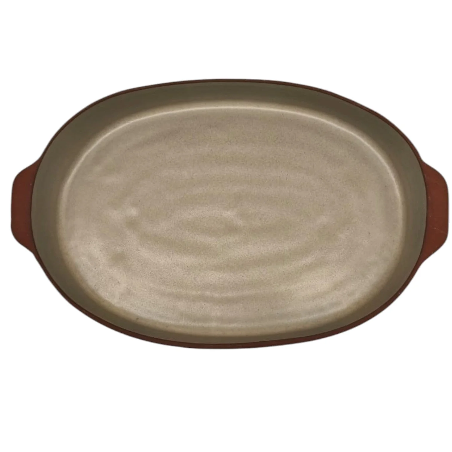 Maria Terracotta Oval Clay Baker Oven Microwave Dishwasher & Freezer Safe (Small) 22cmX13cmX5cm- (FloralWhite&Clay) - Image 2