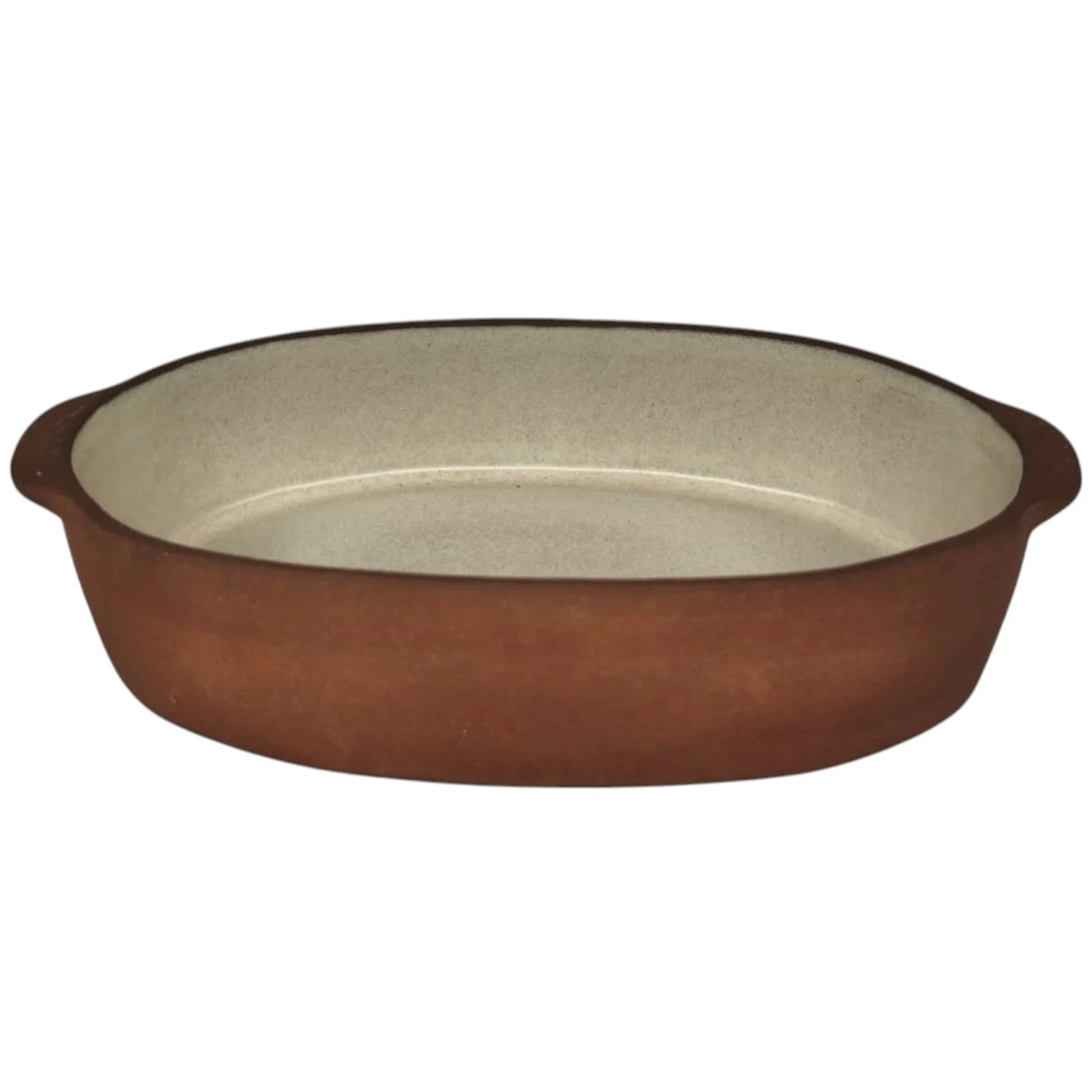 Maria Terracotta Oval Clay Baker Oven Microwave Dishwasher & Freezer Safe (Small) 22cmX13cmX5cm- (FloralWhite&Clay) - Image 3