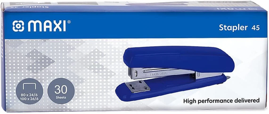 Maxi 45 Stapler 30 Sheets Compatible Staple 26/6 & 24/6 -Blue Color