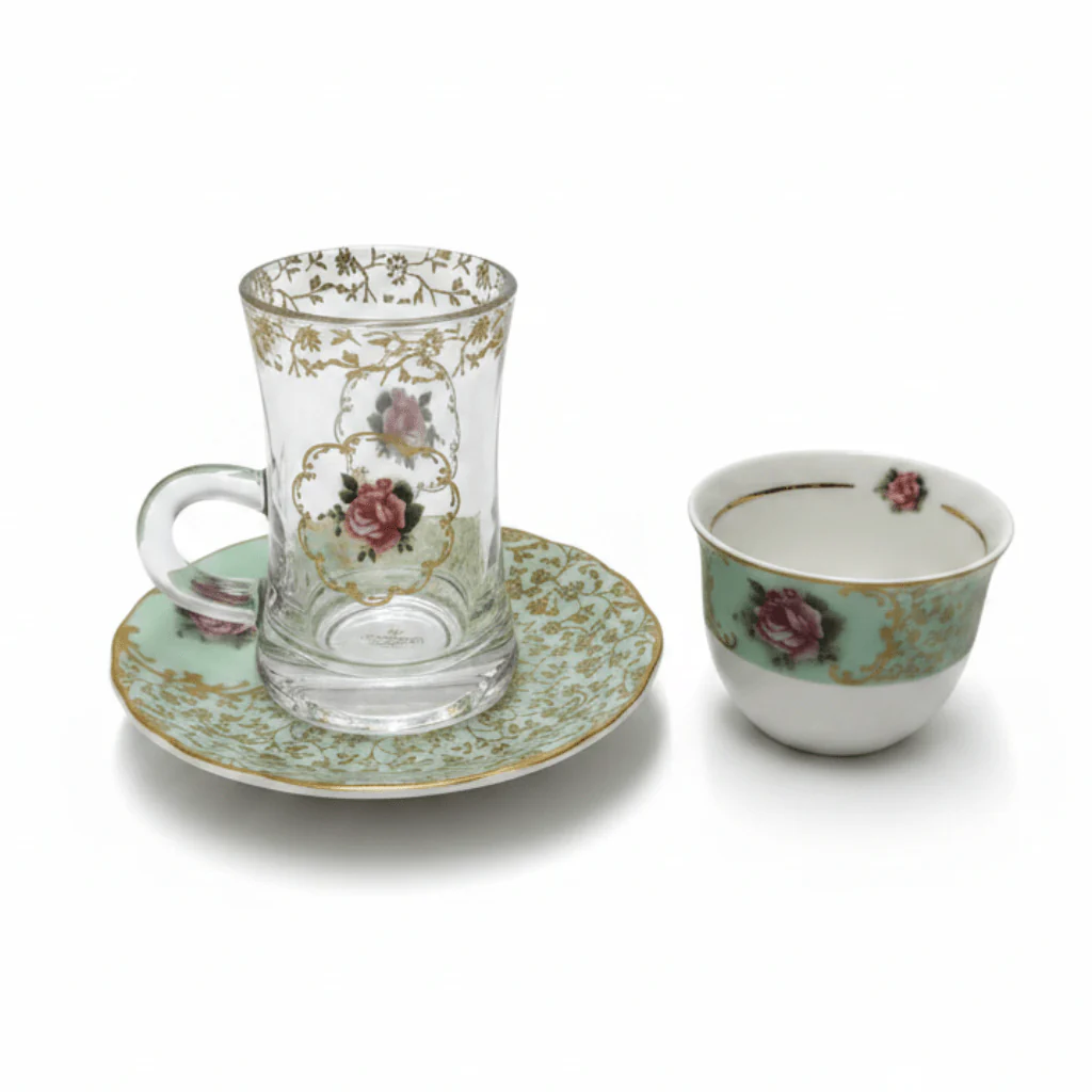 Mayflower 18Pcs Tea & Coffee Set – Green Rose