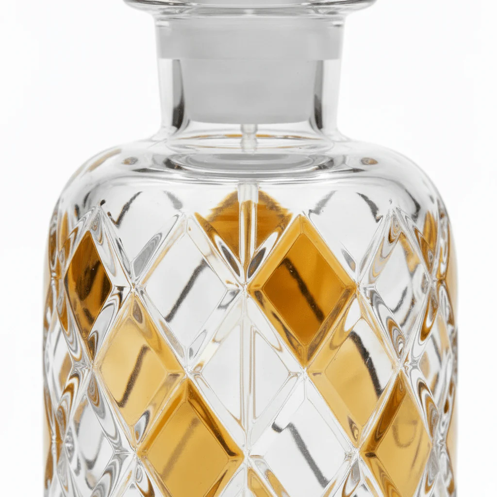 Mayflower Crystal Cut Glass Perfume Bottle with Golden Shade – 200ml / 250ml - Image 2