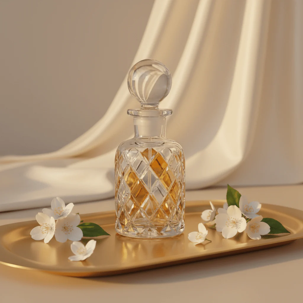 Mayflower Crystal Cut Glass Perfume Bottle with Golden Shade – 200ml / 250ml - Image 3