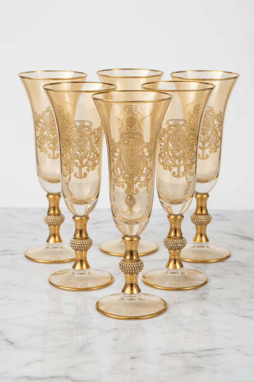 Mayflower 6-Piece Gold Stem Glass Set - 20×7 cm - Image 3