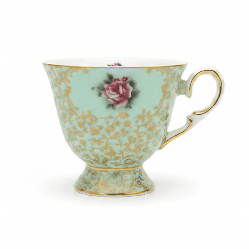 Mayflower Porcelain Cup & Saucer Set Green – 6 Pcs | 125ml - Image 3