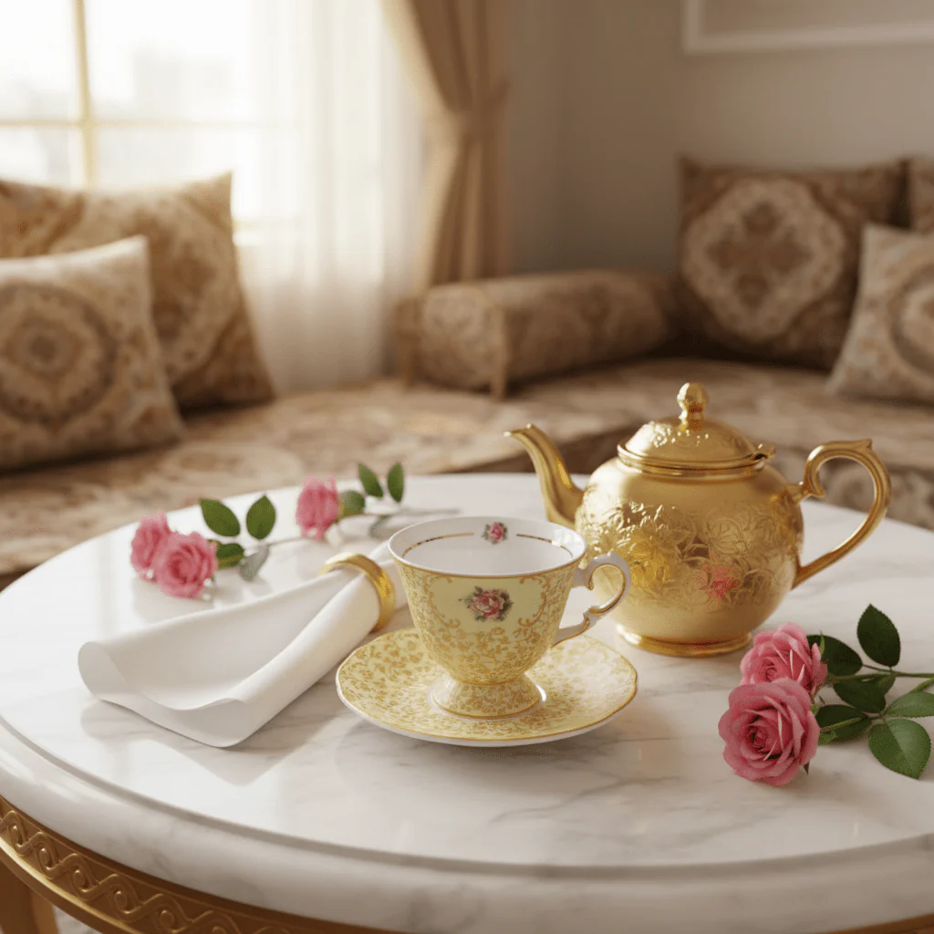 Mayflower Porcelain Cup & Saucer Set Yellow – 6 Pcs | 200ml - Image 5
