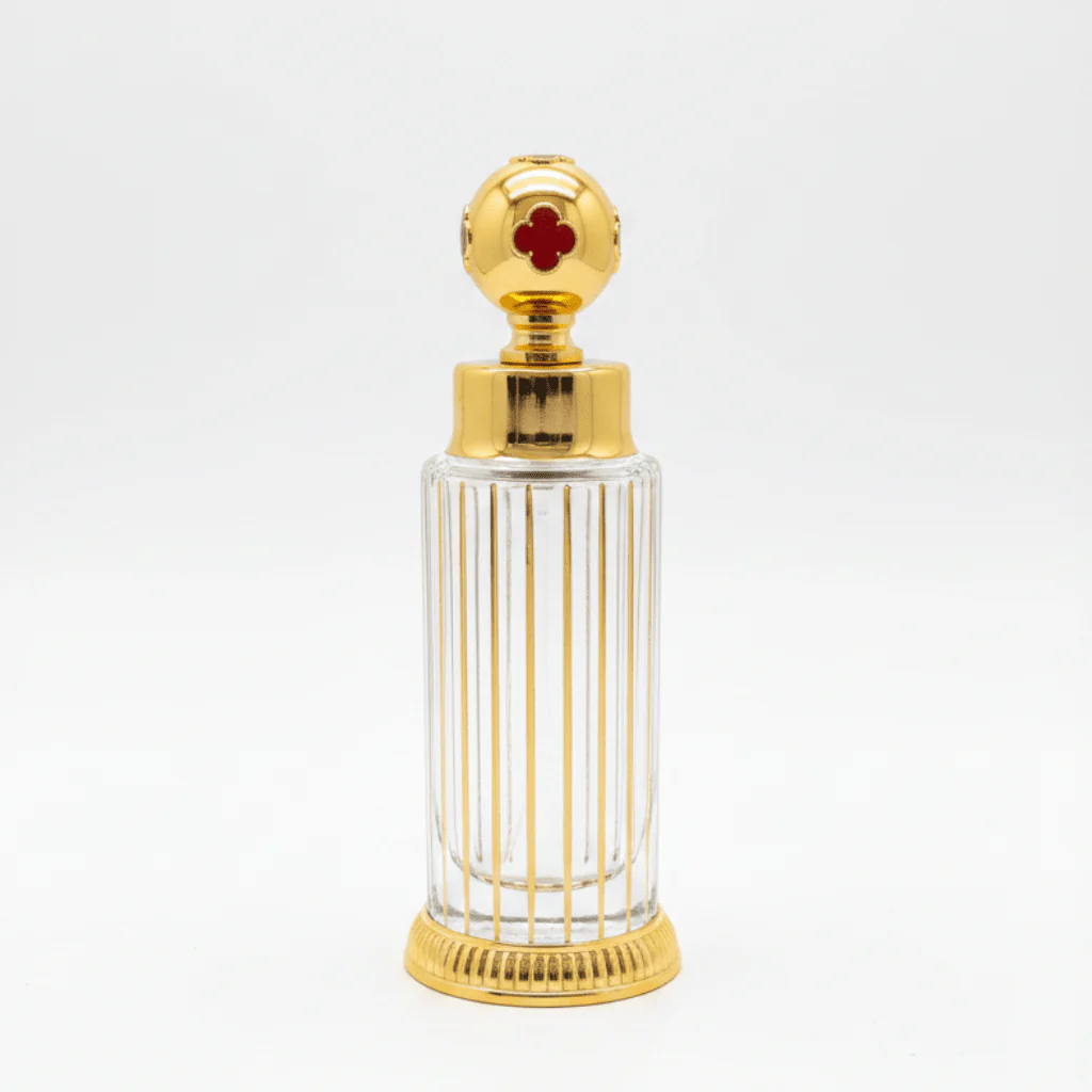 Mayflower Glass Perfume Bottle with Gold Metal Base – 250ml - Green / Pink / Red / Navy Blue - Image 7