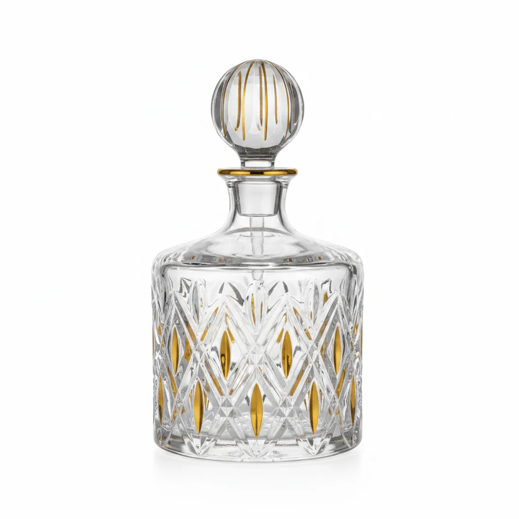 Mayflower Crystal Glass Perfume Bottle with Golden Shade — 1100ml