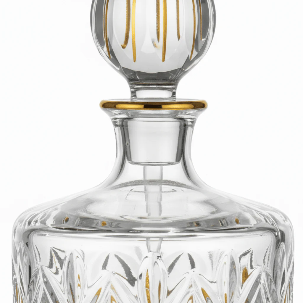 Mayflower Crystal Glass Perfume Bottle with Golden Shade — 1100ml - Image 2