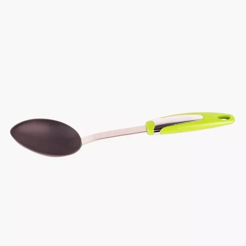 Meadows Stainless Steel Non Stick Spoon Nylon-32cmX6cm-Green/Grey