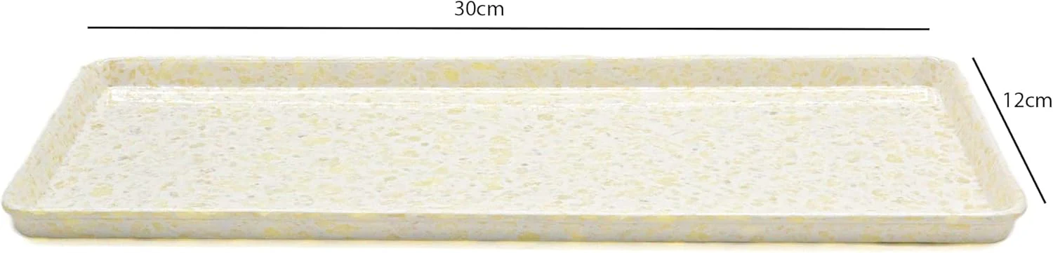 Melamine Rectangle Serving Tray 30x12cm, Off-White Color Marble Designed Texture Plates Rectangular Shape Pattern Healthy Platter Tray Kitchen Product Premium Multipurpose Use Accessories - Image 4