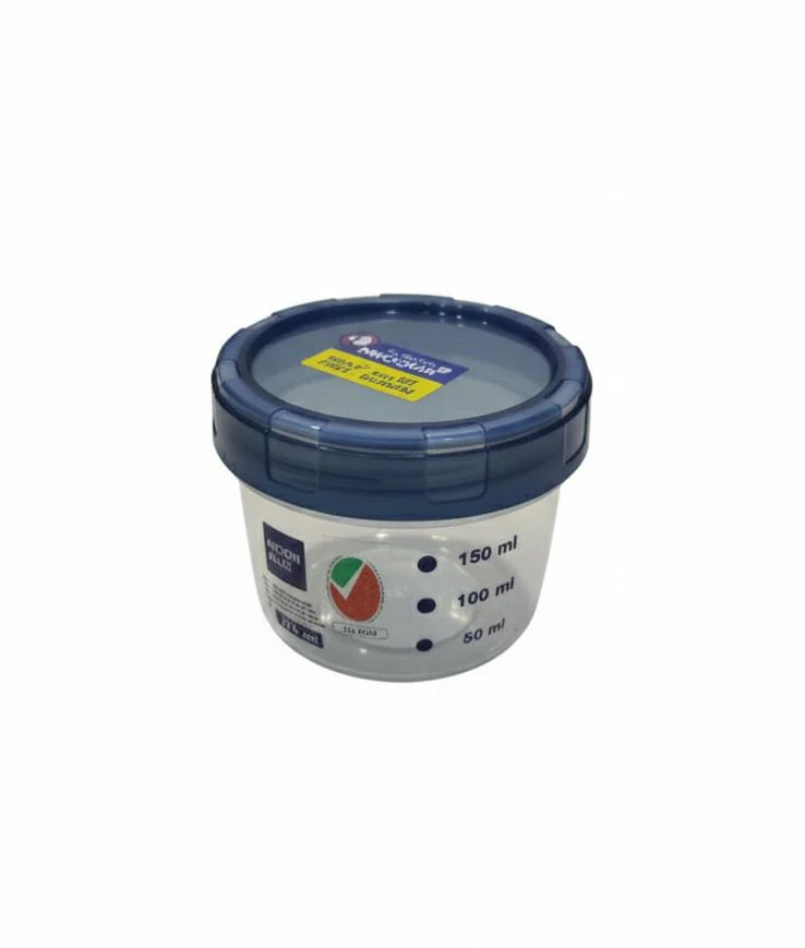 MICRON 275ml Small Plastic Canister – Transparent Storage Jar with Gray Lid for Kitchen & Pantry Use