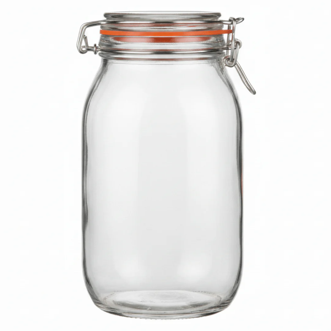 Millermaus Glass Clip Jar 2200ml | Airtight Borosilicate Storage Jar with Wire Bail Seal Description: