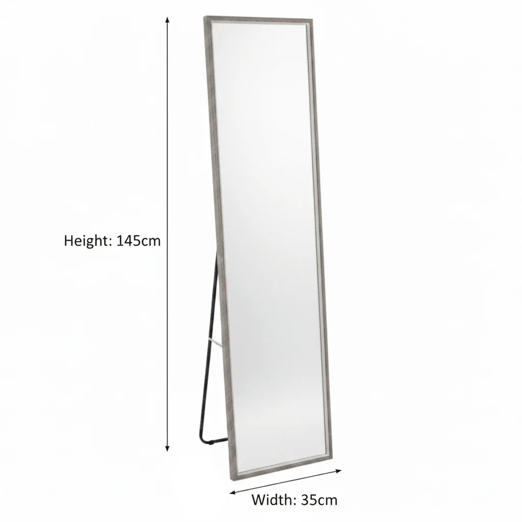Full-Length Floor Mirror with Metal Stand – 145 × 35 cm - Image 4