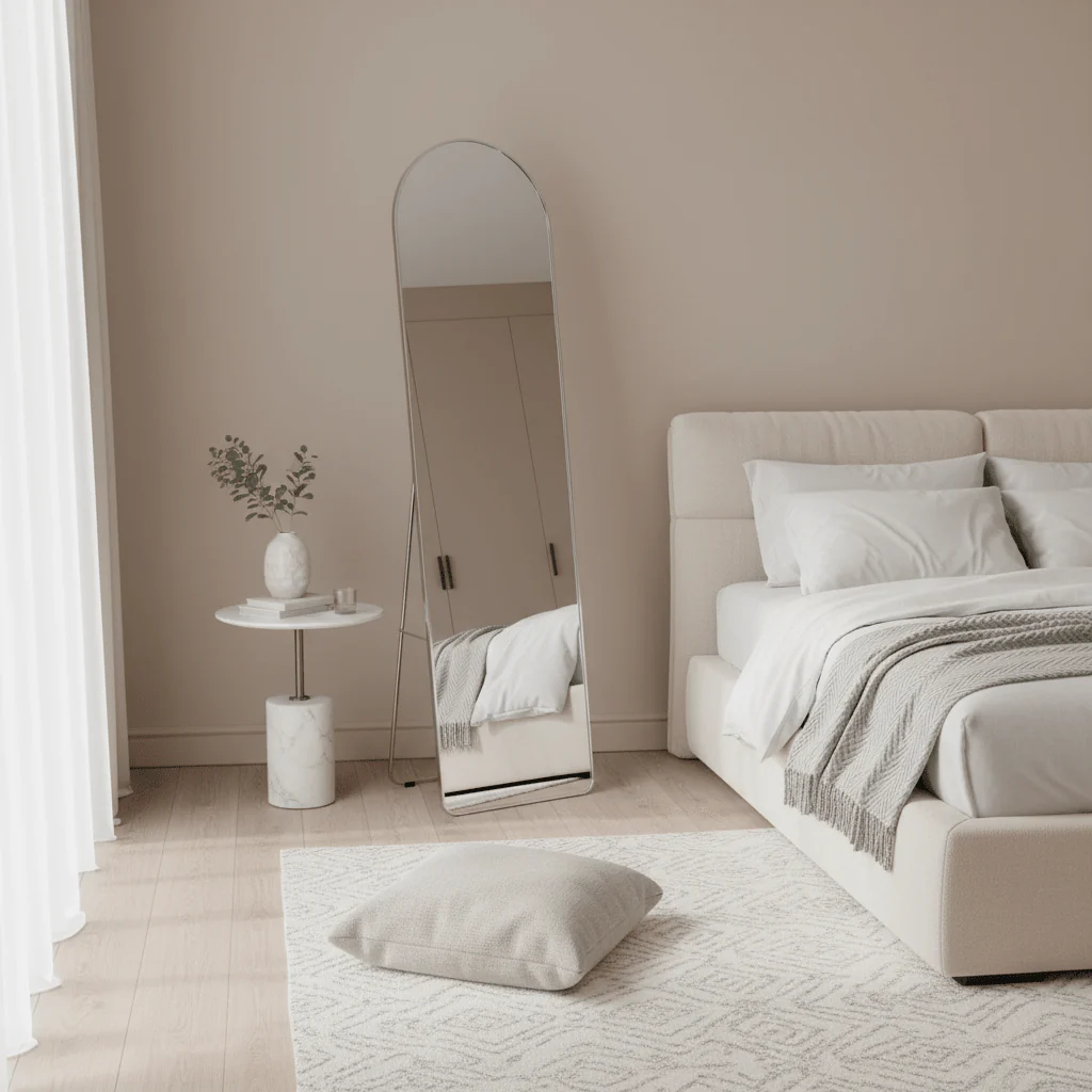 Arched Full-Length Floor Mirror with Metal Stand - 160× 40cm - Image 2