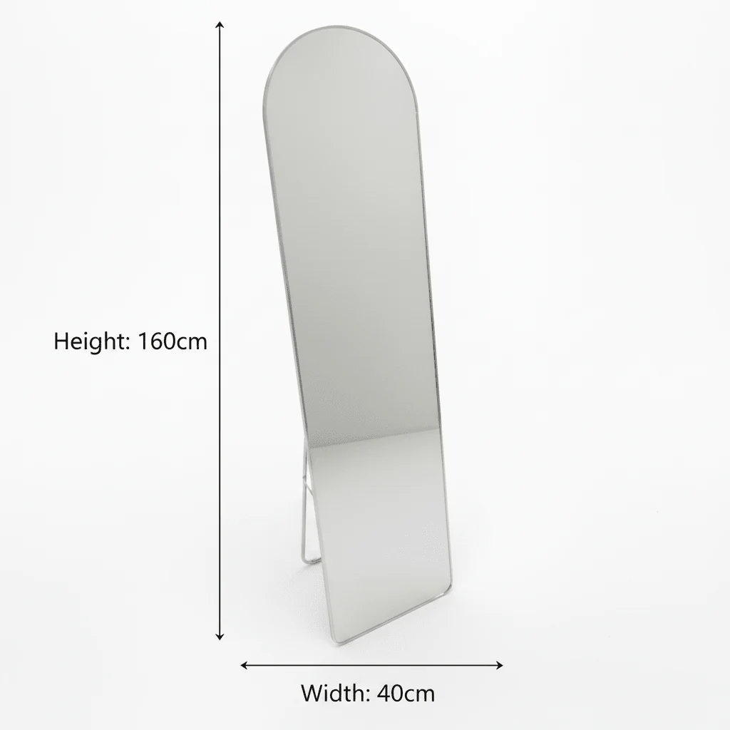 Arched Full-Length Floor Mirror with Metal Stand - 160× 40cm - Image 5