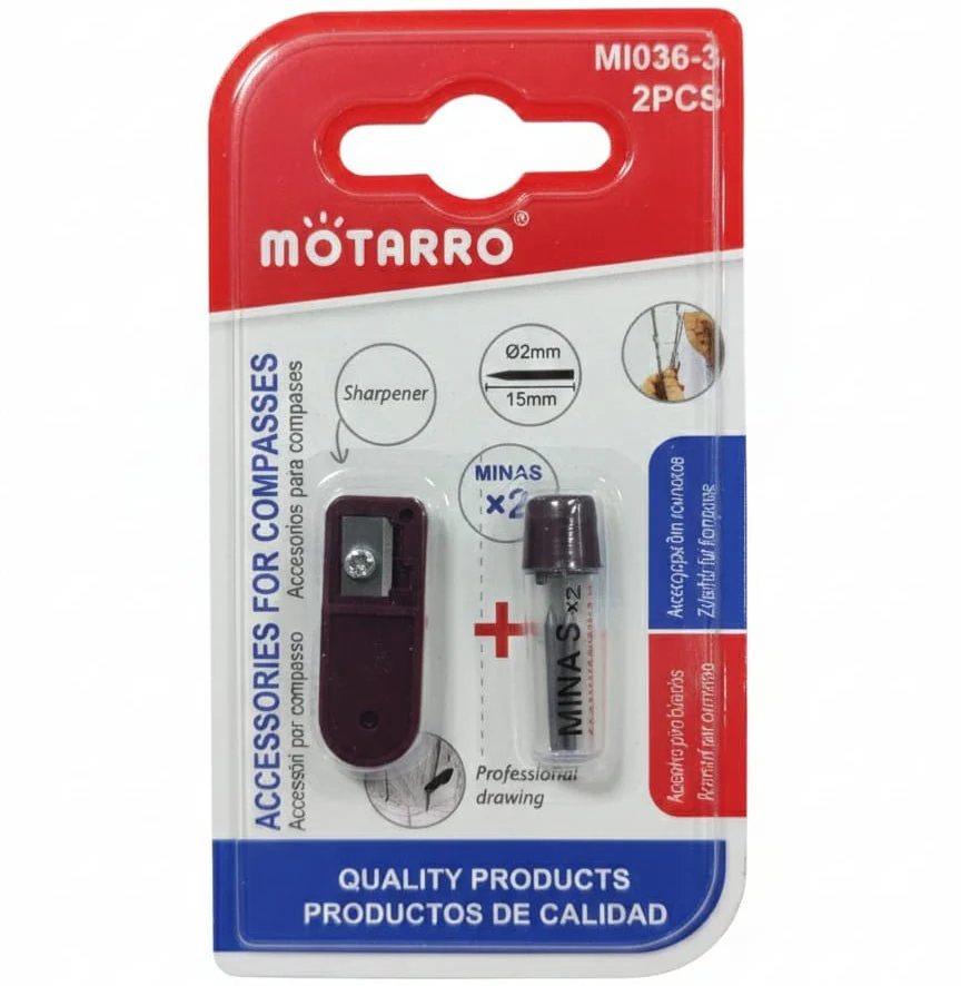 Motarro Geometry Compass Accessories Set – Includes Sharpener and Replacement Leads for Precision Drawing and Mathematical Use