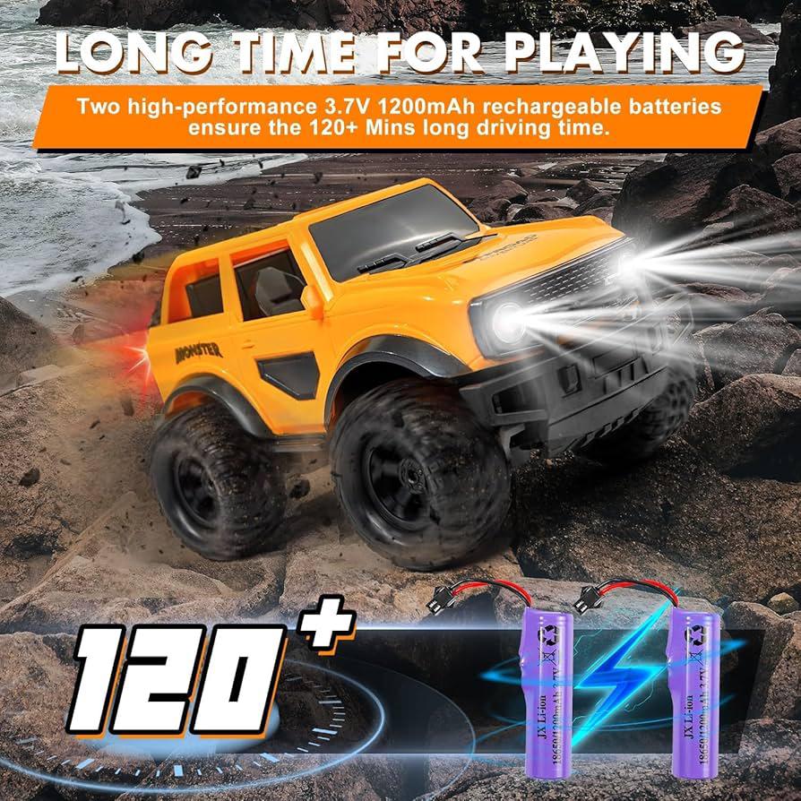 My Toys R/C Offroad Climber Car, 1:16 Scale, High Performance & Powerful Drice, 2.4GHz Full Function Transmitter, Orange - Image 4