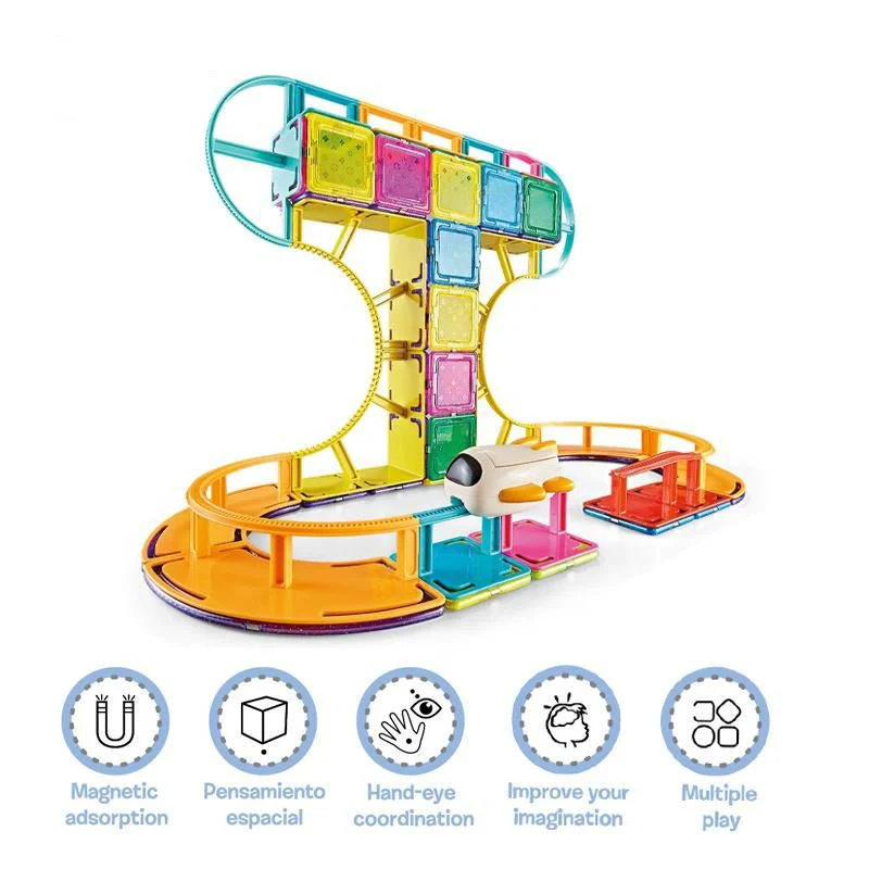 My Toys Sky Track Playset, Track Set of 62pcs, Magnetic Adsorption, Pensamiento Espacial - Image 2