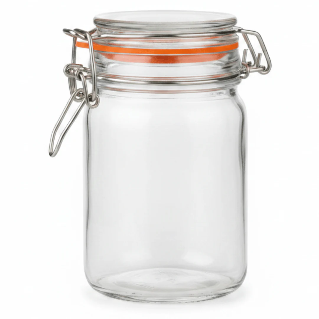 Nautilus Airtight Glass Storage Jar with Stainless Steel Clip Lock Lid & Silicone Seal — 245ml | Ideal for Preserving, Pickling, Pantry & Kitchen Organisation