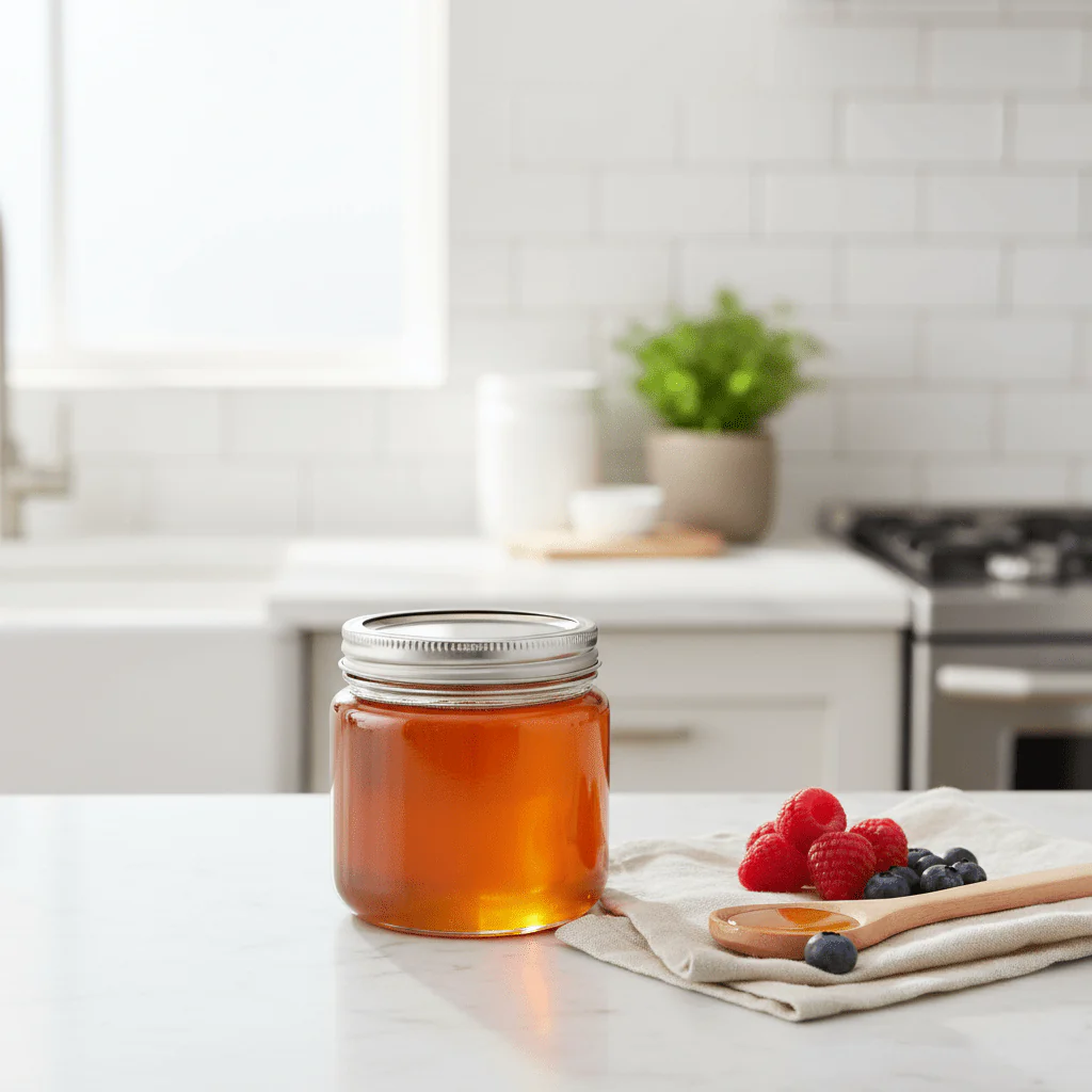Nautilus Glass Jar 270ml Glass, Non-Toxic and Food-Safe Material, Dishwasher Safe ,With metal lid - Clear and Silver - Image 2