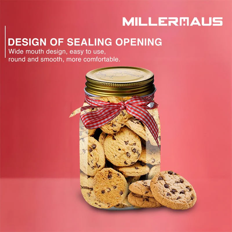 Millerhaus Glass Storage Jar 1000Ml with Metal Lid, Clear and Silver - Image 3