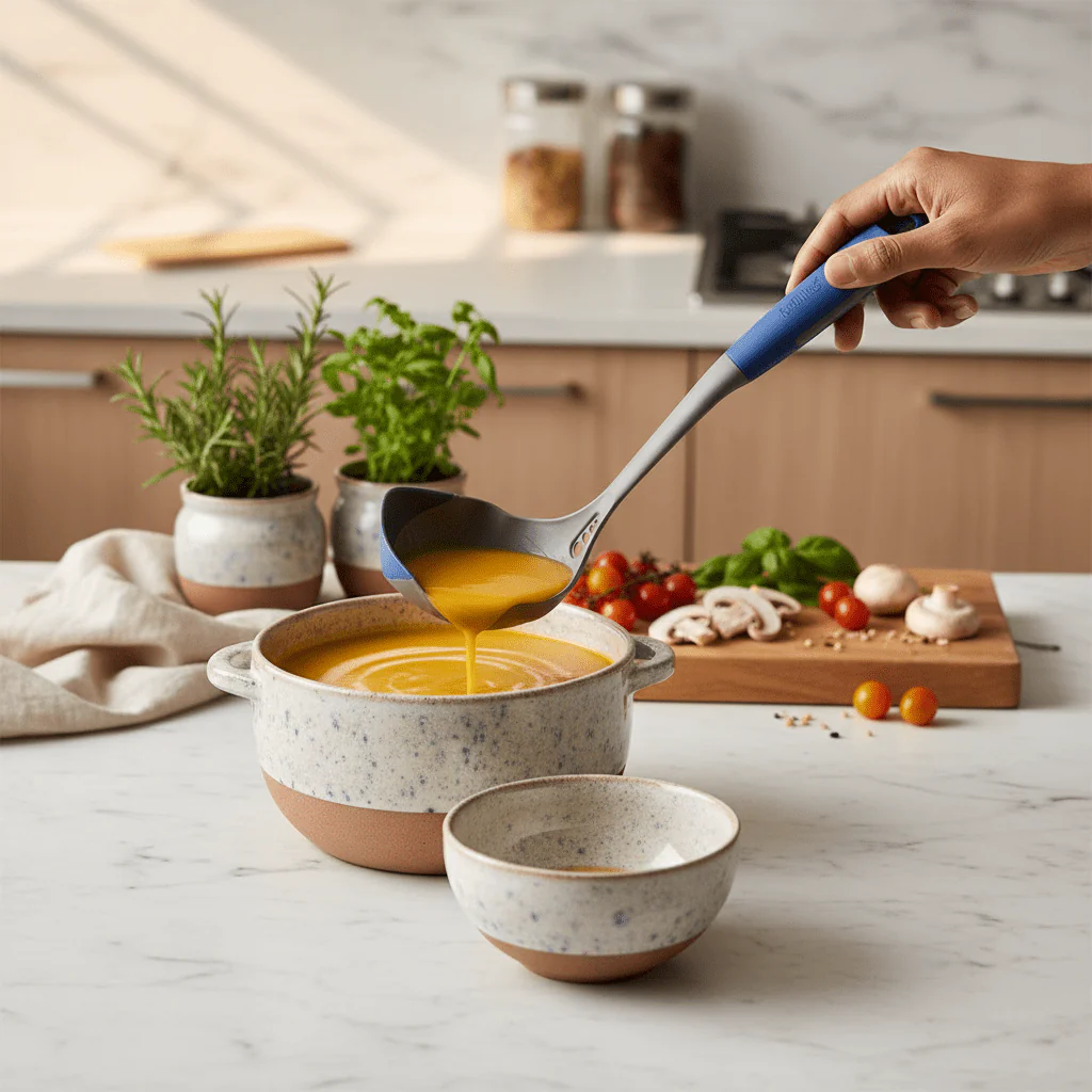 Nautilus Nylon Ladle with PP+TRP Handle – 33cm Heat-Resistant Cooking Spoon (RNGT-9505) - Image 2